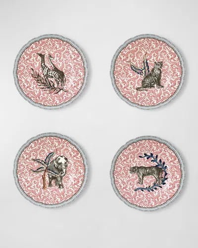 Bernardaud Braquenie Salad Plates, Set Of 4 In Pink
