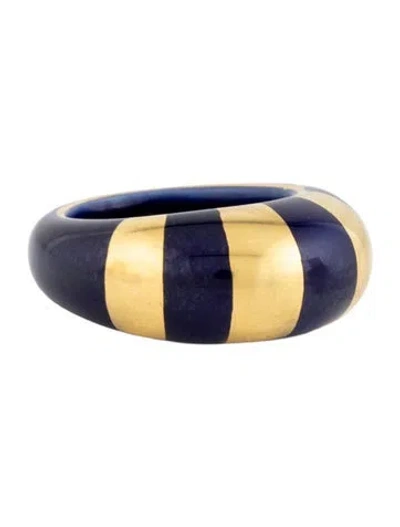 Pre-owned Bernardaud Ceramic Cocktail Ring In Blue