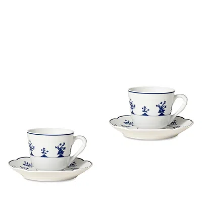 Bernardaud Chateaubriand Espresso Cup & Saucer, Set Of 2 In White