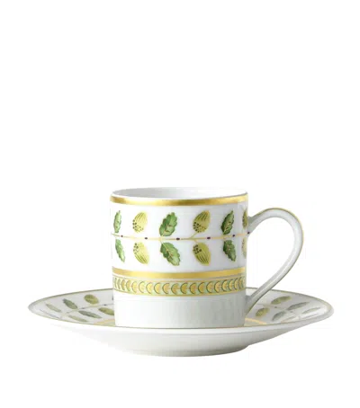 Bernardaud Constance Coffee Cup And Saucer In Green