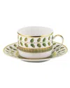 Bernardaud Constance Tea Saucer In White,green,gld