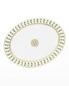 Bernardaud Constance Oval Platter, Large In White,green,gld