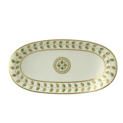 Bernardaud Constance Relish Dish In Green/gold