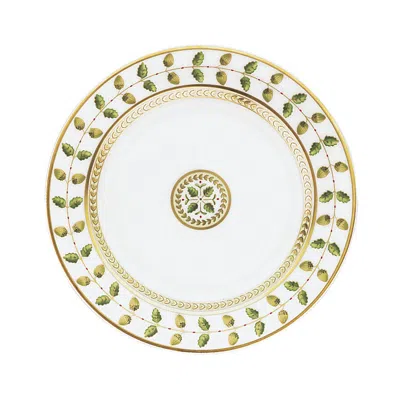 Bernardaud Constance Salad Plate In White,green,gld