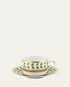 Bernardaud Constance Saucer In White,green,gld