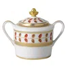 Bernardaud Constance Sugar Bowl In Red/gold