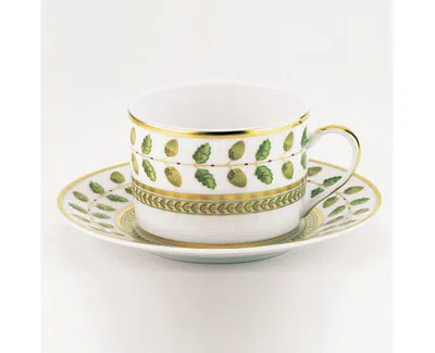 Bernardaud Constance Tea Cup In Green/gold