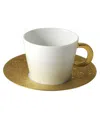 Bernardaud Ecume Gold Cup In White, Gold