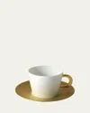 Bernardaud Ecume Gold Cup In White, Gold