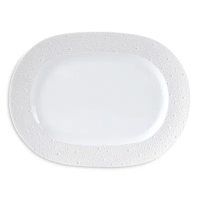 Bernardaud Ecume Perle Oval Platter 12 In White