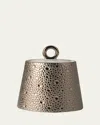 Bernardaud Ecume Platinum Covered Sugar Bowl In White, Platinum