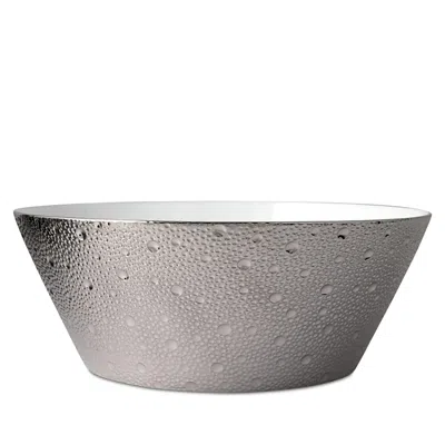 Bernardaud Ecume Platinum Serving Bowl In Silver