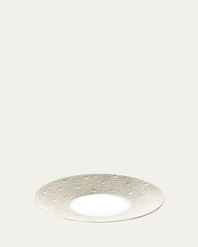 Bernardaud Ecume Platinum Tea Saucer In White, Platinum