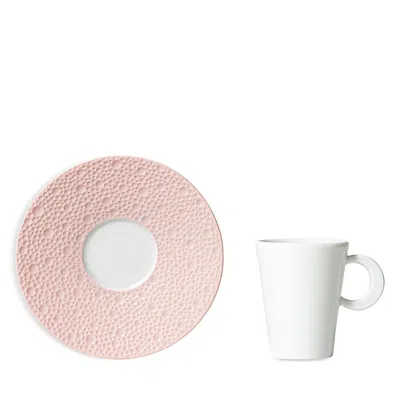Bernardaud Ecume Rose Espresso Cup And Saucer In White