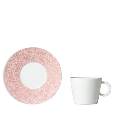 Bernardaud Ecume Rose Tea Cup And Saucer, Service For 4 In Pink