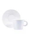 Bernardaud Ecume Teacup And Saucer In White