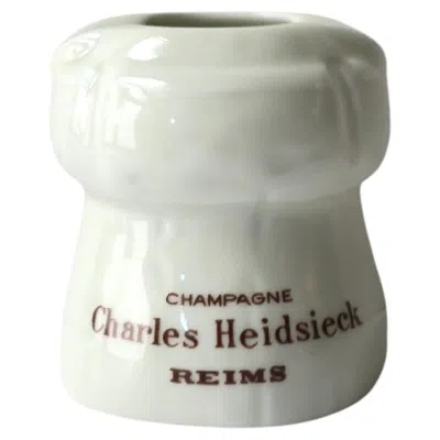 Pre-owned Bernardaud French Champagne Cork Porcelain Ashtray In Gray