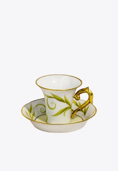 Bernardaud Frivole Coffee Cup And Saucer In White