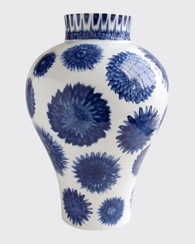 Bernardaud In Bloom Vase In White/blue