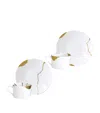 Bernardaud Kintsugi Breakfast Cups And Saucers In Gold