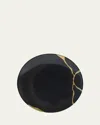 Bernardaud Kintsugi Charbon Coupe Salad Plate, 8.3" In Black/gold