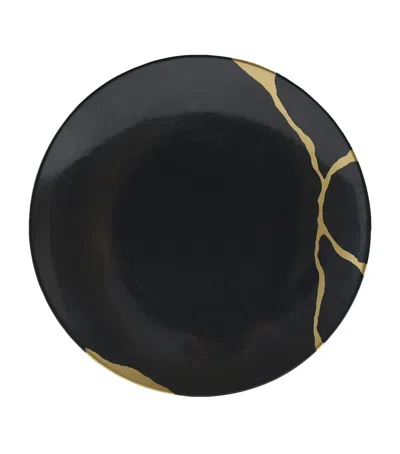 BERNARDAUD KINTSUGI CHARBON DESSERT PLATE