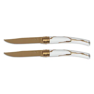Bernardaud Kintsugi Gold Table Knives, Set Of 2 In White