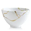 Bernardaud Kintsugi-sarkis 24k Gold Deep Salad Bowl In White/gold