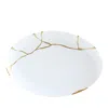 Bernardaud Kintsugi-sarkis 24k Gold Oval Platter In White/gold