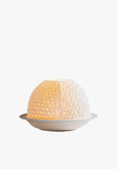 Bernardaud Lattice Votivelight In Bisque Porcelain In Beige