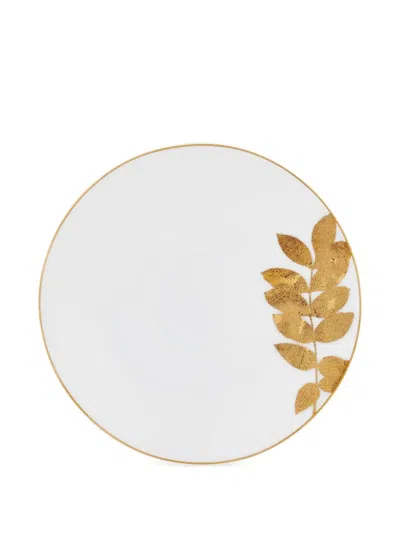 Bernardaud Leaf-print Cup Saucer (set Of Two) In White