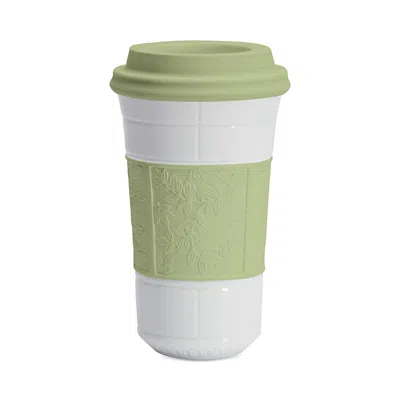 Bernardaud Louvre Porcelain Travel Mug In Green