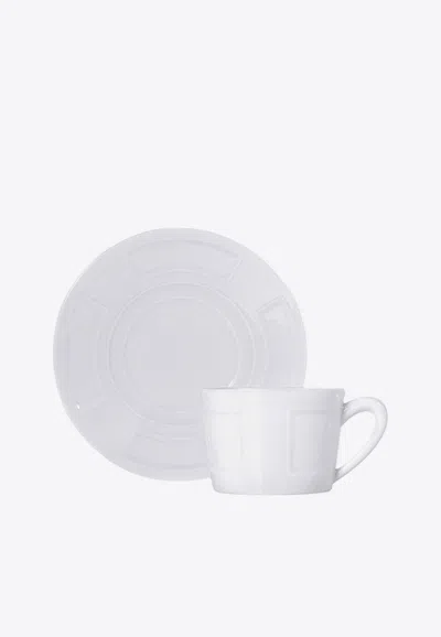 Bernardaud Naxos Tea Cup And Saucer In White