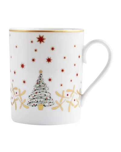 Bernardaud Noel Blanc Mug In White/gold