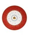 Bernardaud Noel Red Gift Salad Plate In White/red