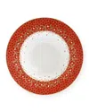 Bernardaud Noel Rim Soup Plate, 9" In White/red