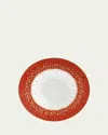 Bernardaud Noel Rim Soup Plate, 9" In White/red