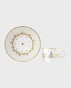 Bernardaud Noel Teacup In White/gold