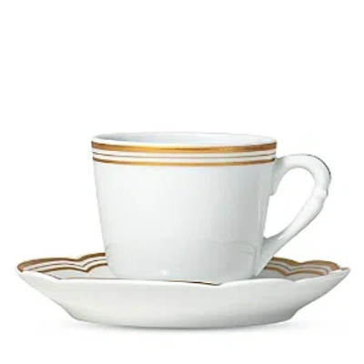 Bernardaud Pompadour Moka Cup And Saucer In White/gold