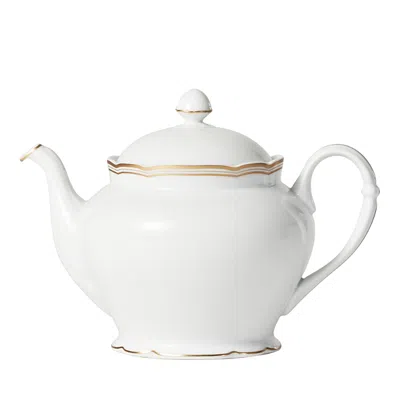 Bernardaud Pompadour Small Teapot In White/gold