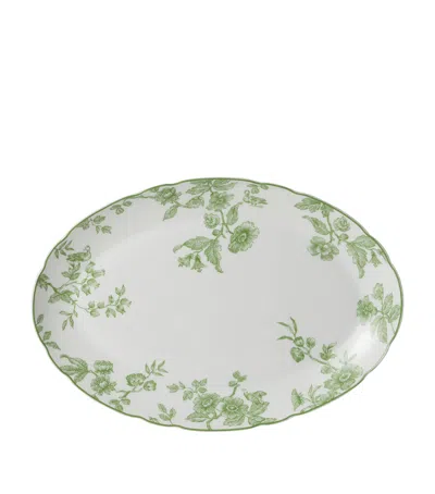 Bernardaud Porcelain Albertine Oval Platter In Green