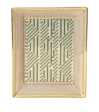 Bernardaud Porcelain Augusta Valet Tray In Green