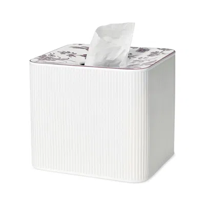 Bernardaud Porcelain Bird Motif Square Tissue Box In Multi