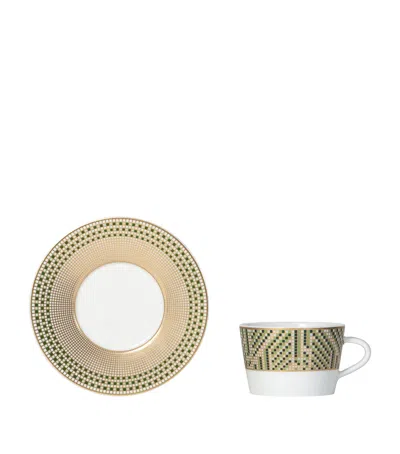 Bernardaud Porcelain Teacup And Saucer In Neutral