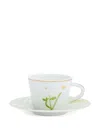 Bernardaud Praiana Espresso Cup And Saucer (set Of Two) In White