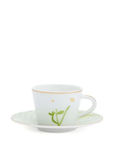 Bernardaud Praiana Espresso Cup And Saucer (set Of Two) In White