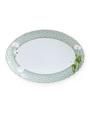 Bernardaud Priana Oval Platter, 15" In White/green