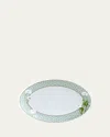 Bernardaud Priana Oval Platter, 15" In White/green