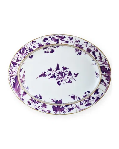 Bernardaud Prunus Oval Platter, 13" In White/purple