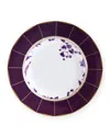 Bernardaud Prunus Rim Soup Plate, 9" In White/purple